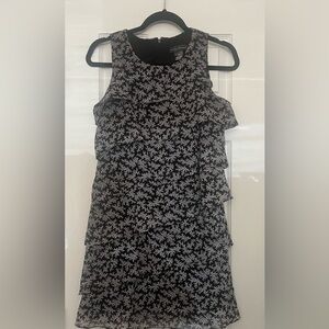 Jessica Howard Black Dress with Off White Floral Design